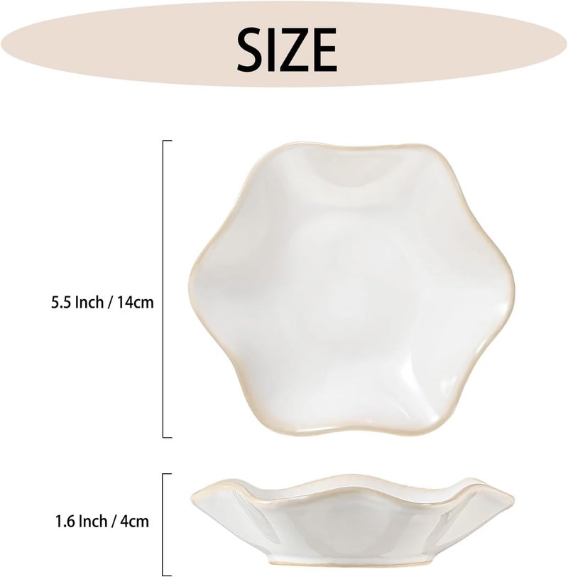 Binoster Ceramic Jewelry Dish,Ring Dish,Trinket Tray,Jewelry Tray Room Decor Bathroom Home Decor Gifts for Women Mom Sister Coworker Friend Bride(5.5in White) - Image 5